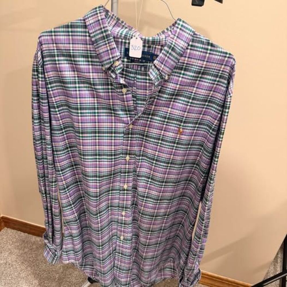 Ralph Lauren Slim Fit Stretch Oxford Plaid Shirt XXL
